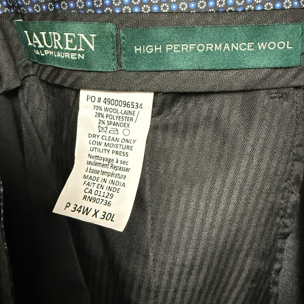 Ralph Lauren Dress Pants - Dark Gray 34x30 - Picture 2 of 3